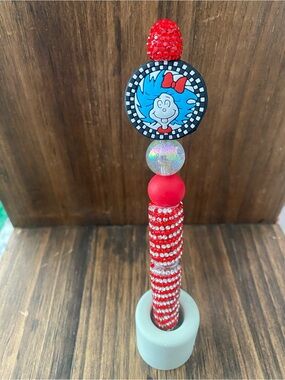 New Red Character Beaded Pen - Unbranded